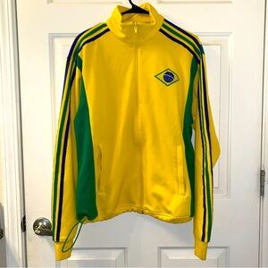VTG Adidas 2006 FIFA World Cup Brazil Zip Up Track Jacket Adult L Yellow